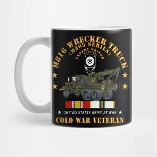 M816 Medium Wrecker Truck - OD - Left Rear Oblique - w Expert Driver Badge w COLD SVC X 300 Mug